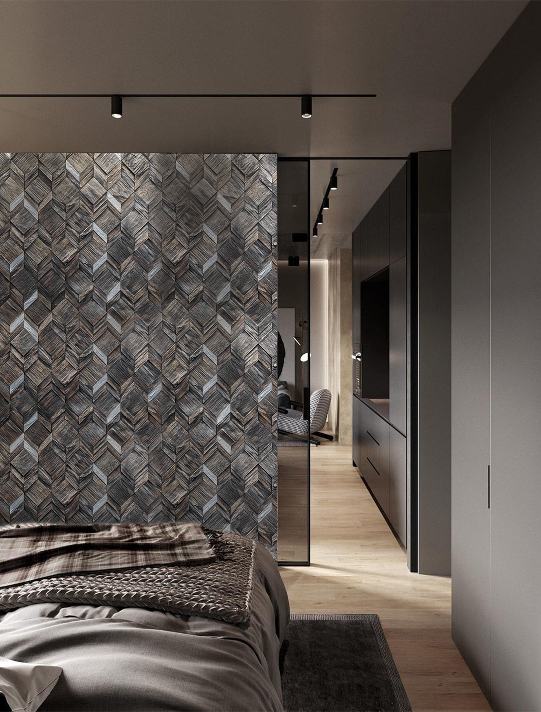 Стеновая панель Tarsi/Тарси Вира Эбен 312х425 мм Дуб/колотый/масло